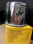SHOVELHEAD BIG TWIN SPORTSTER "NEW" CHROME OIL FILTER #10-07800